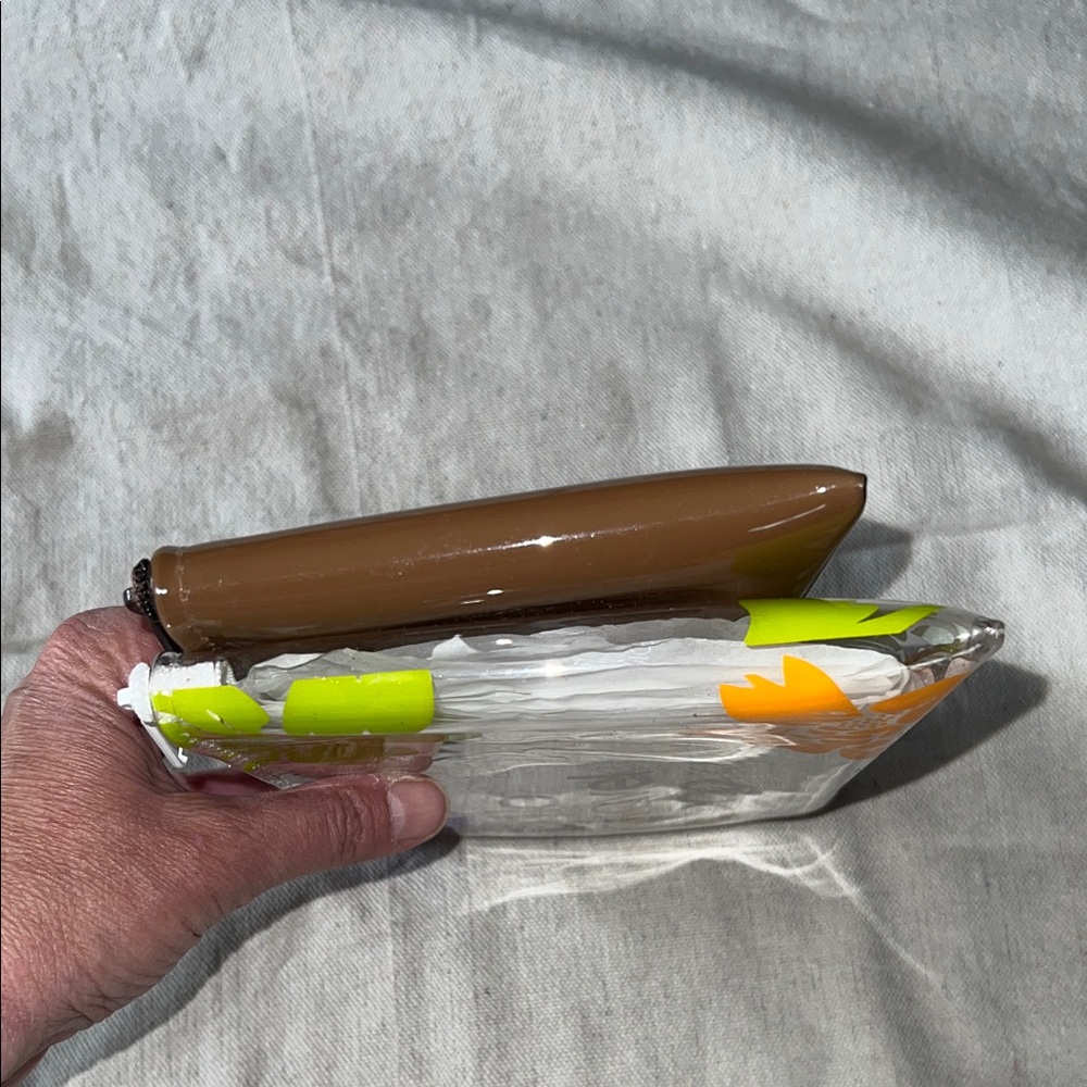 Bloomingdale's Brown and Clear Floral Travel Set Cosmetic Bags - Picture 8 of 9